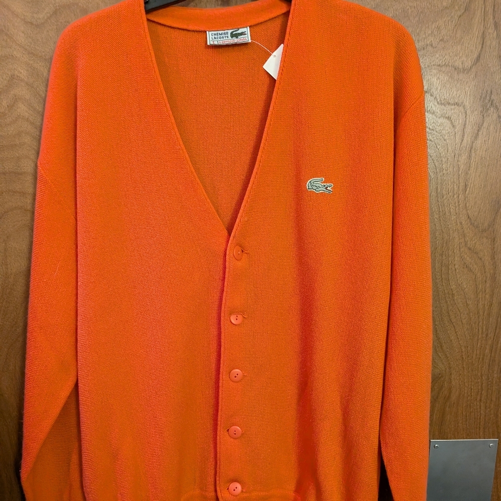 Lacoste Men's Vibrant Orange Cardigan